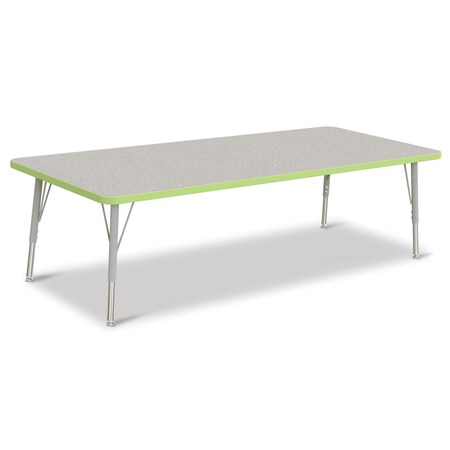 Jonti-Craft Berries Rectangle Activity Table, 30 in. x 72 in., E-height, Freckled Gray/Key Lime/Gray 6413JCE130